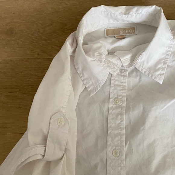 Michael Kors White Cropped Summer Blouse Size M - Picture 2 of 6